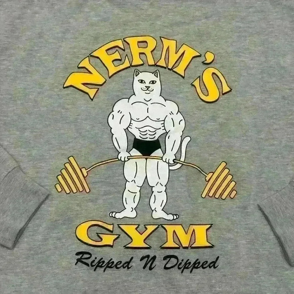 NWT RIPPED N DIPPED Hoodie Jacket Ash Heather Graphic Front /Back Unisex Sz L - Picture 2 of 13